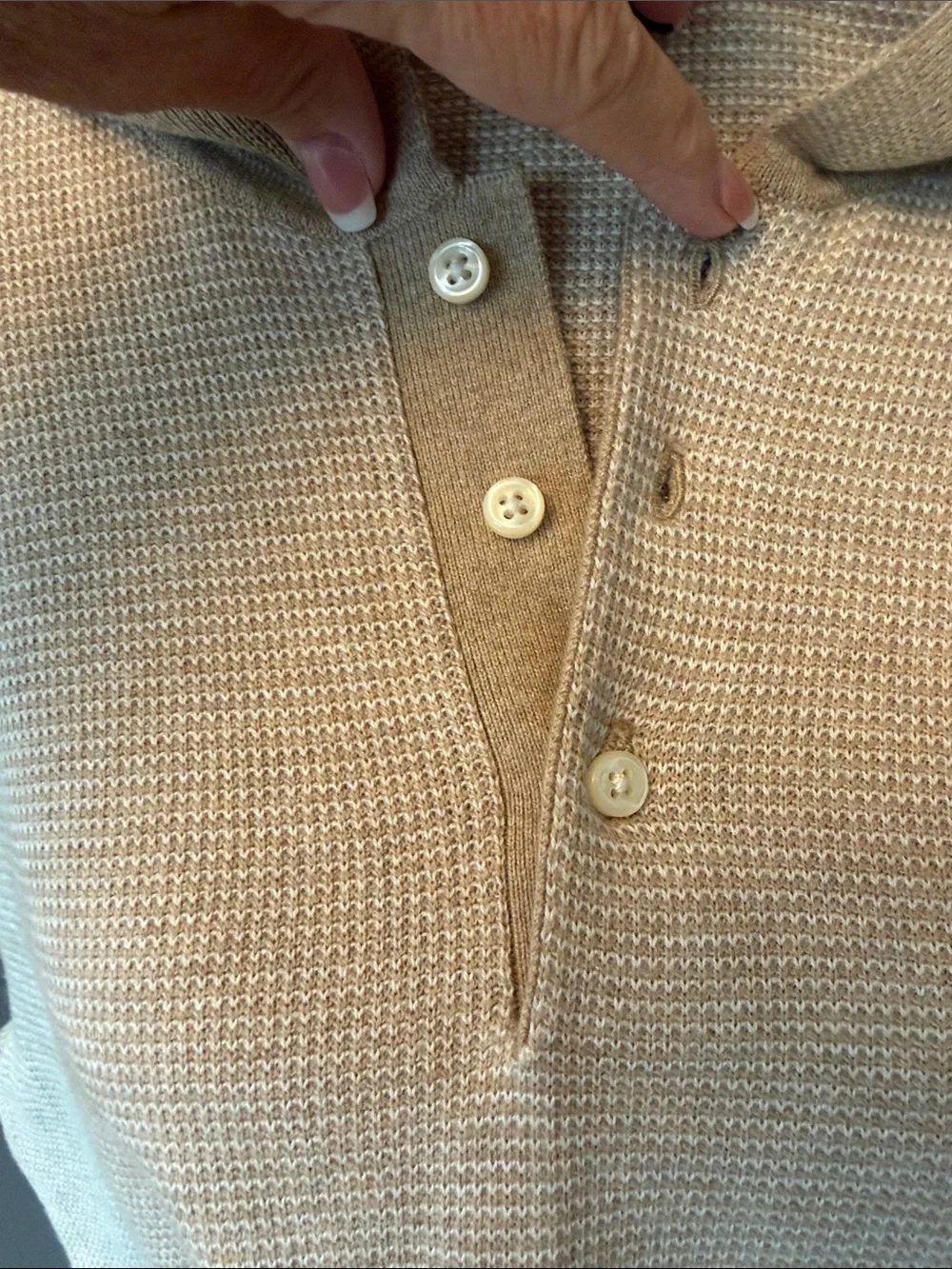 J. Crew Beige Polo Knit Short Sleeve Sweater
